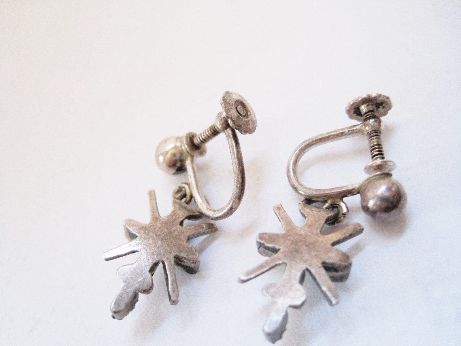 silver screw back earrings