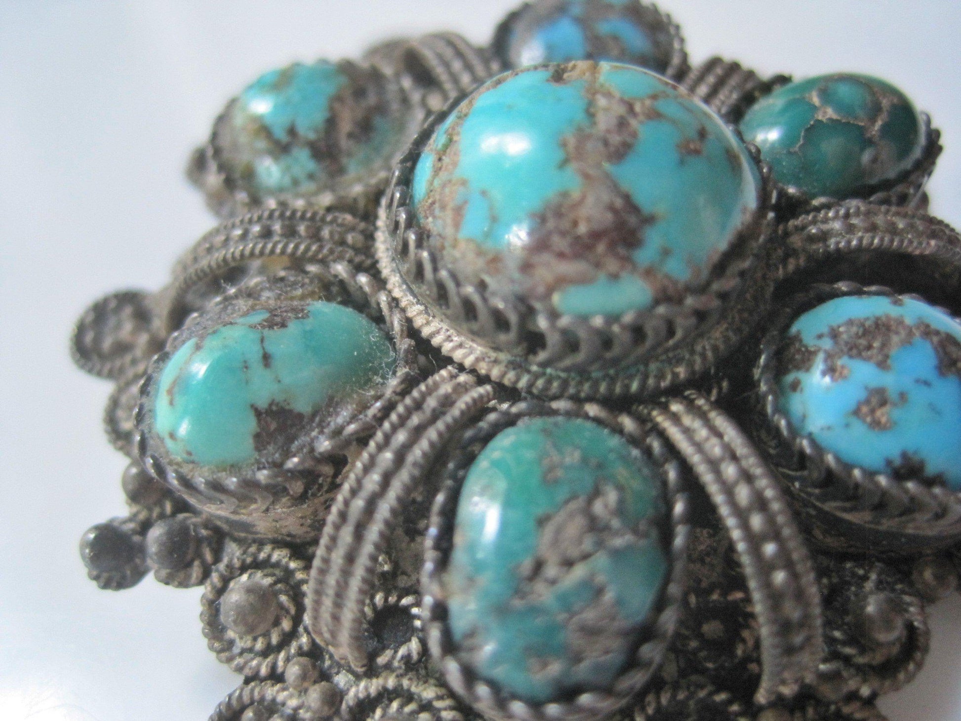 israeli turquoise brooch