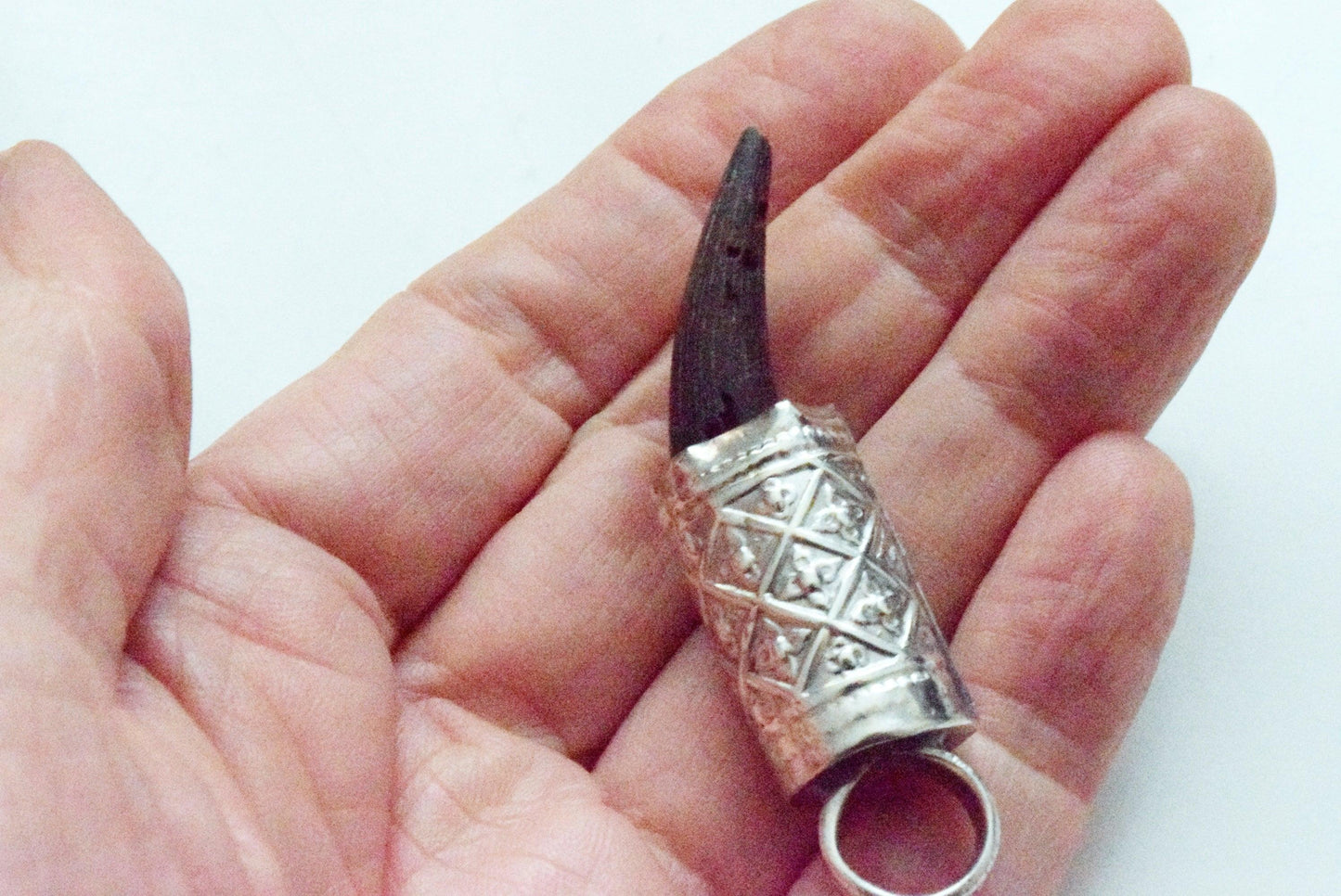 Vintage Omani Amulet Mounted in Silver - Anteeka