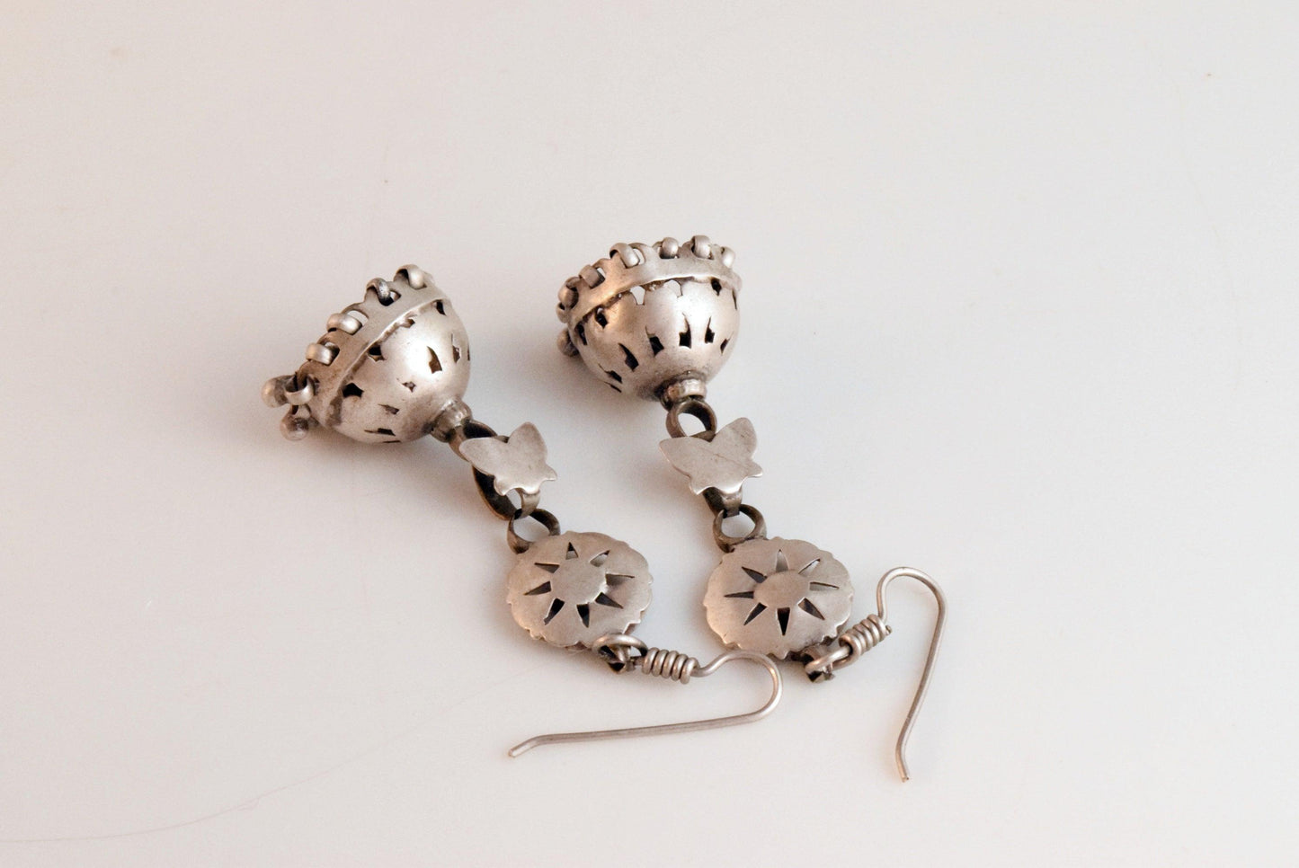 silver jumka earrings