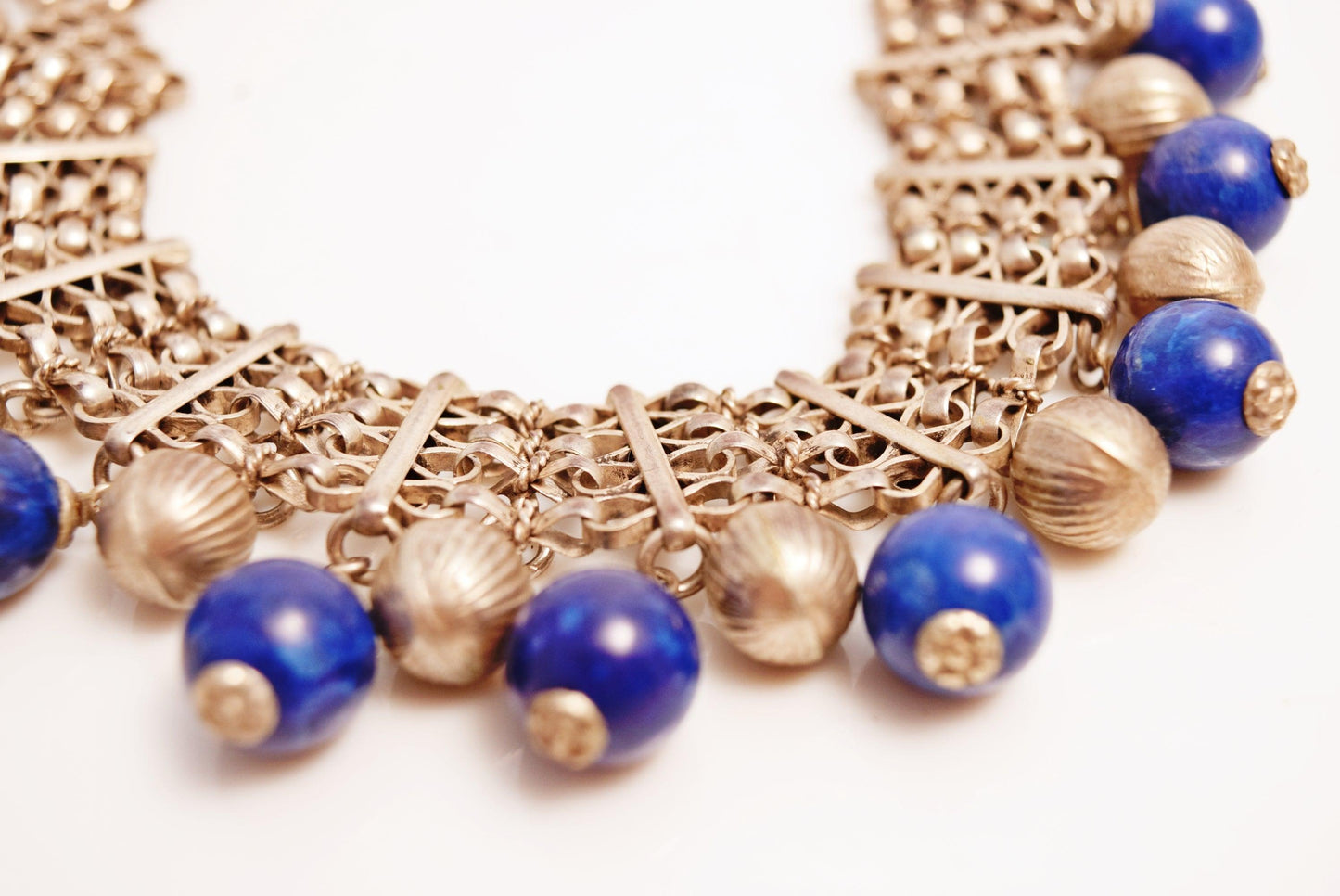 silver and lapis necklace