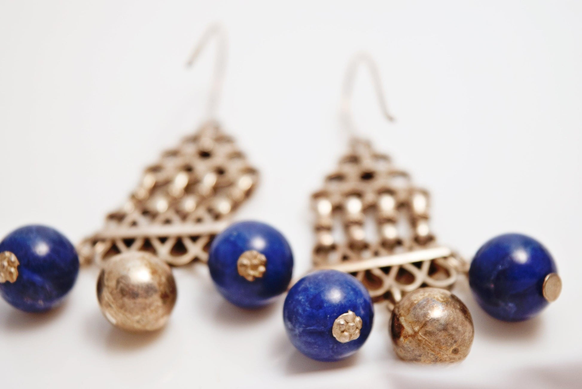 silver and lapis earrings