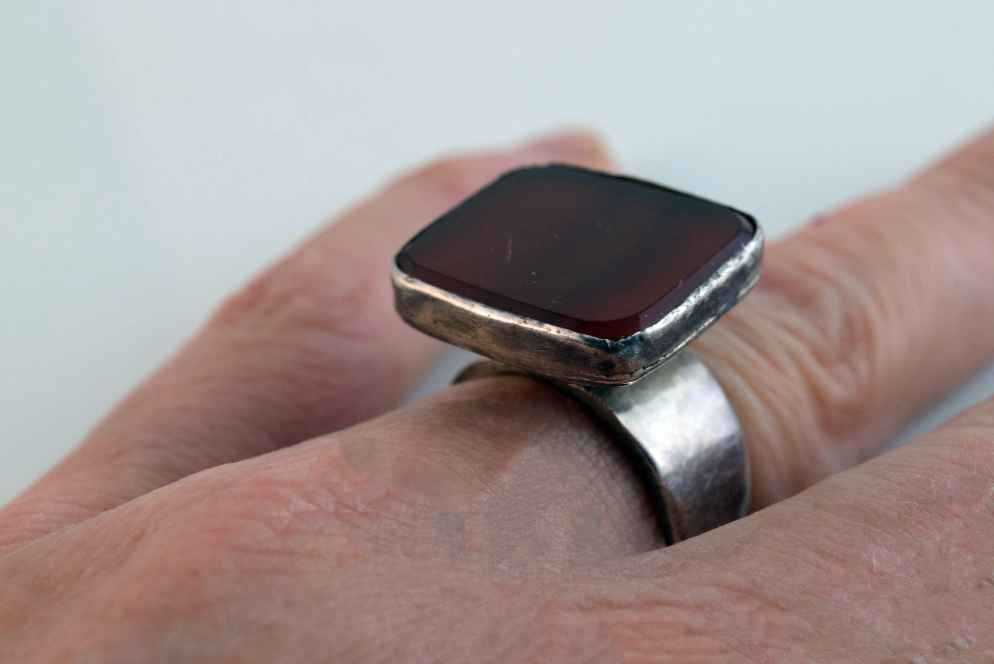 square agate ring