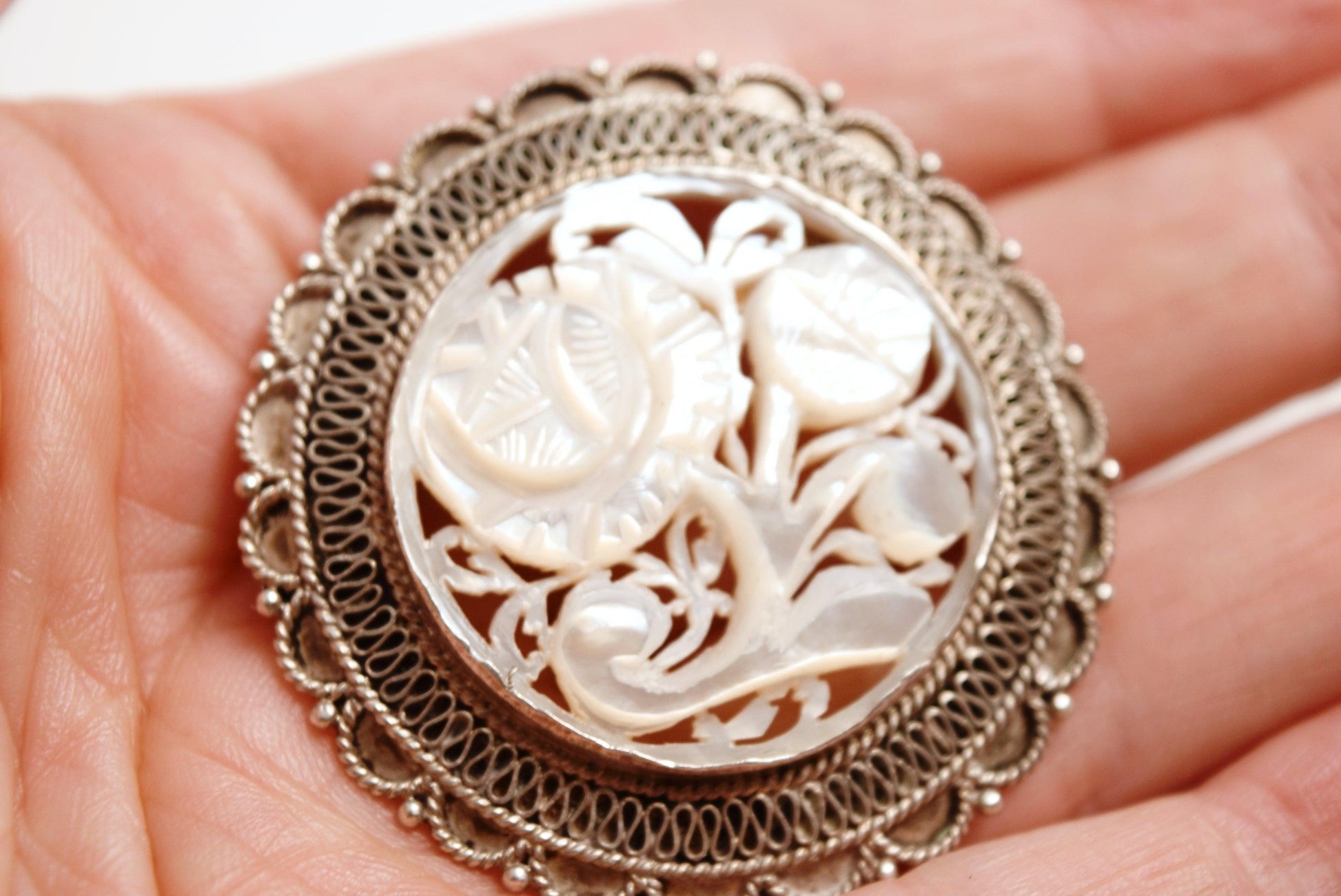 mother of pearl brooch