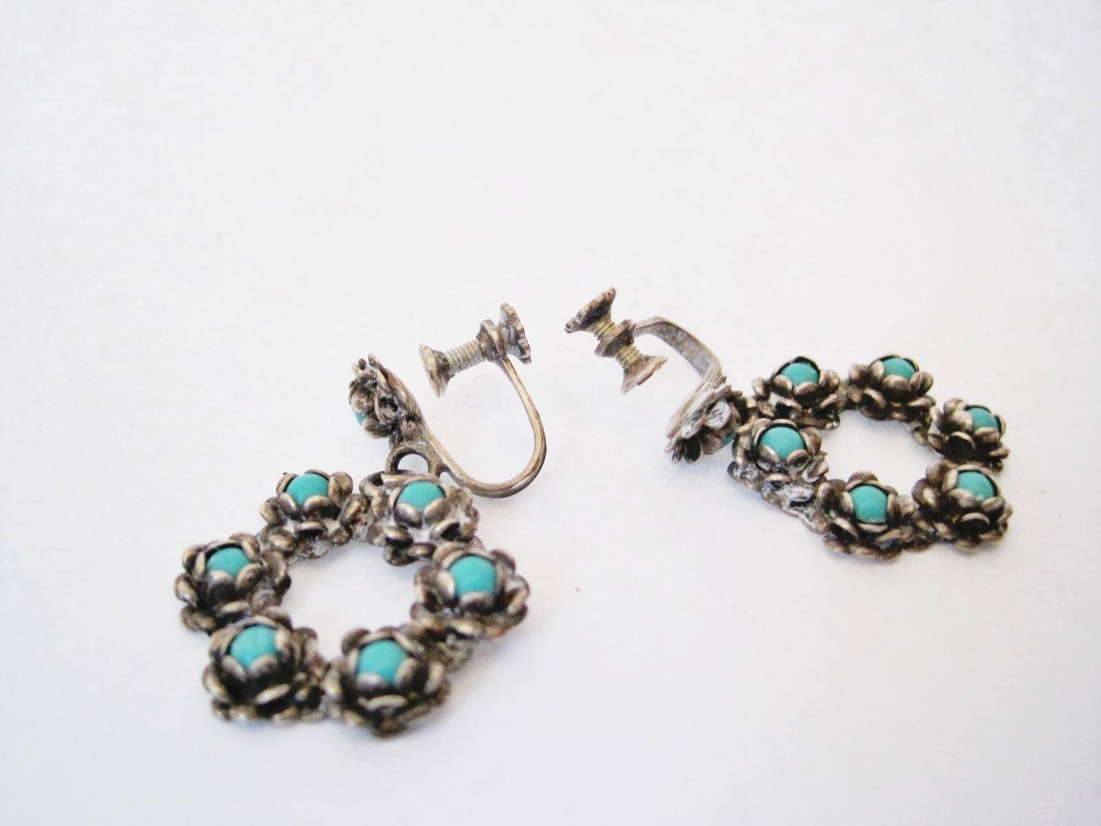 Silver torqouise earrings newest mexico