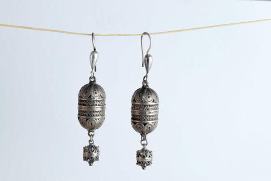 ethnic silver earrings