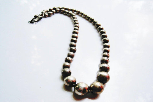 mexican silver ball necklace