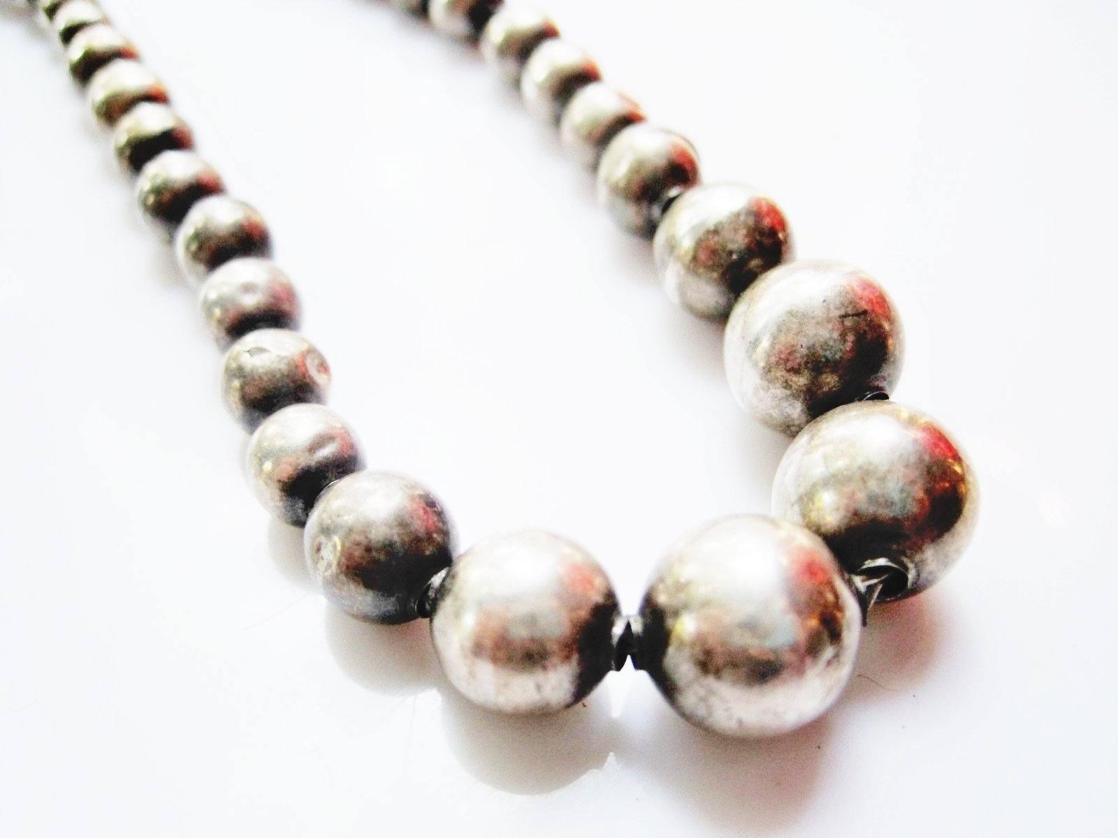Vintage Silver Ball Necklace from Iguala, Mexico – Anteeka