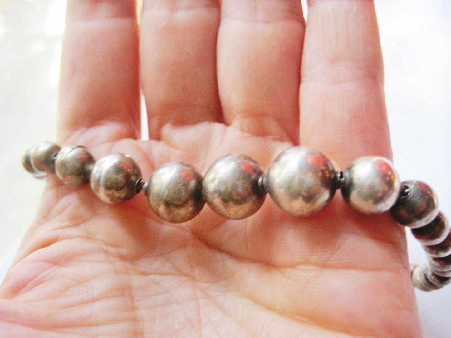 Vintage Silver Ball Necklace from Iguala, Mexico - Anteeka