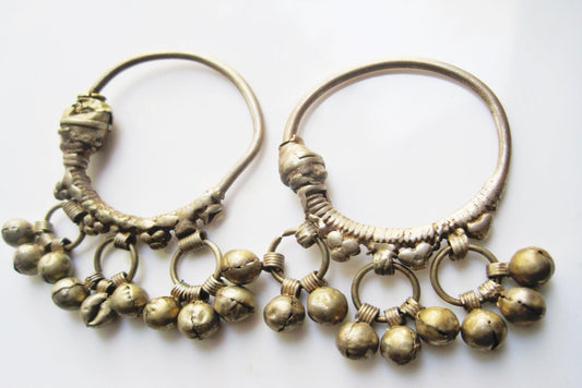 Vintage Silver Bedouin Hoop Earrings - Anteeka