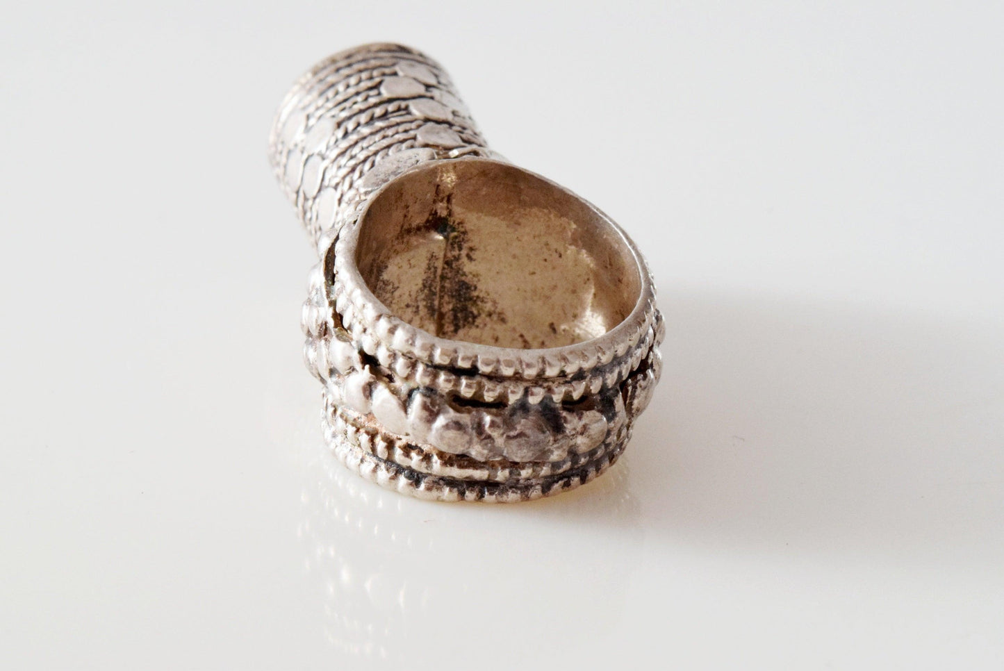 Vintage Silver Bedouin Tower Ring Size 6 3/4 - Anteeka