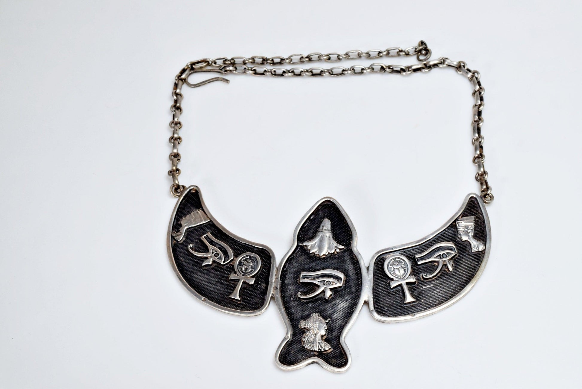 Egyptian silver necklace