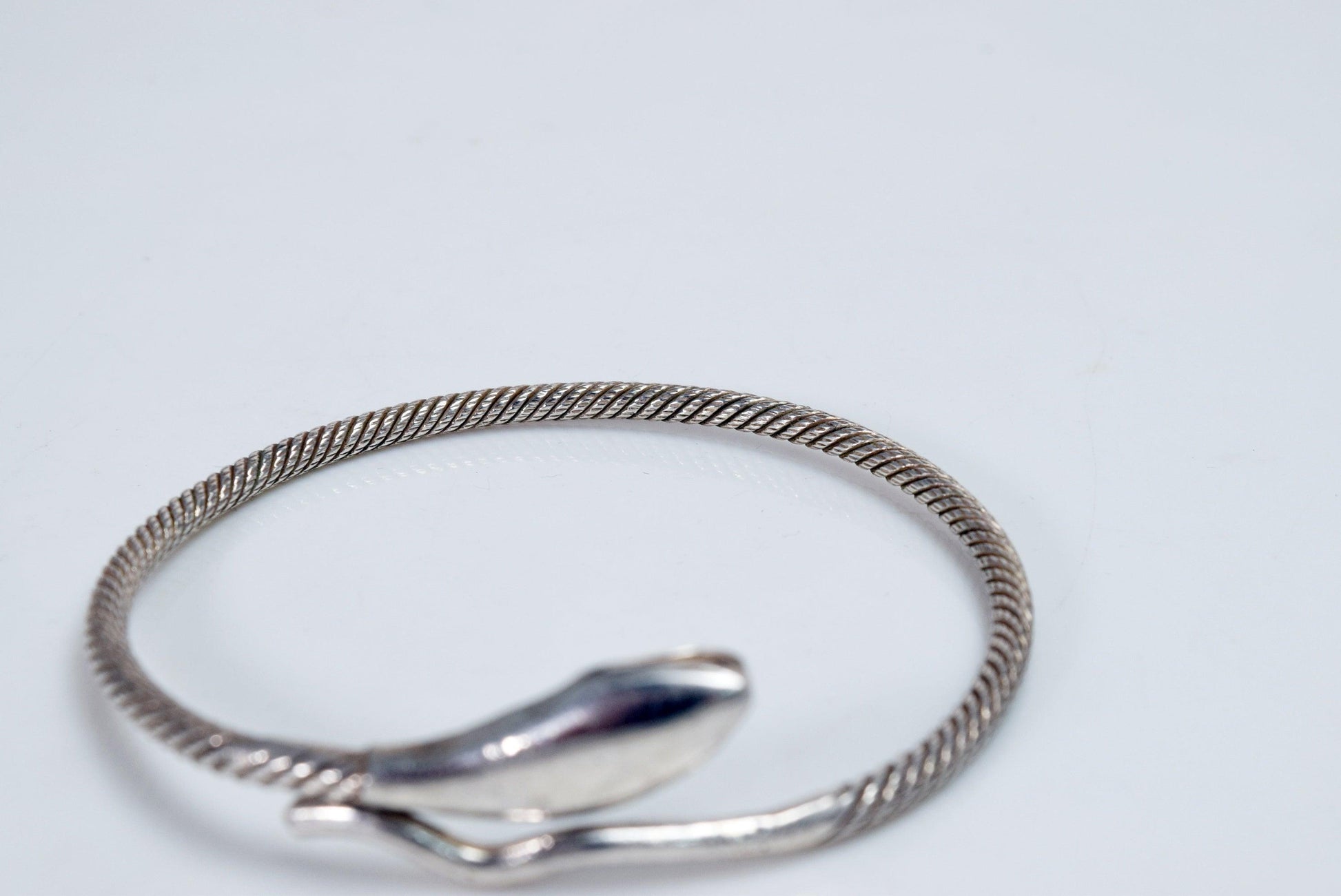 Vintage Silver Egyptian Snake Bracelet or Bangle - Anteeka