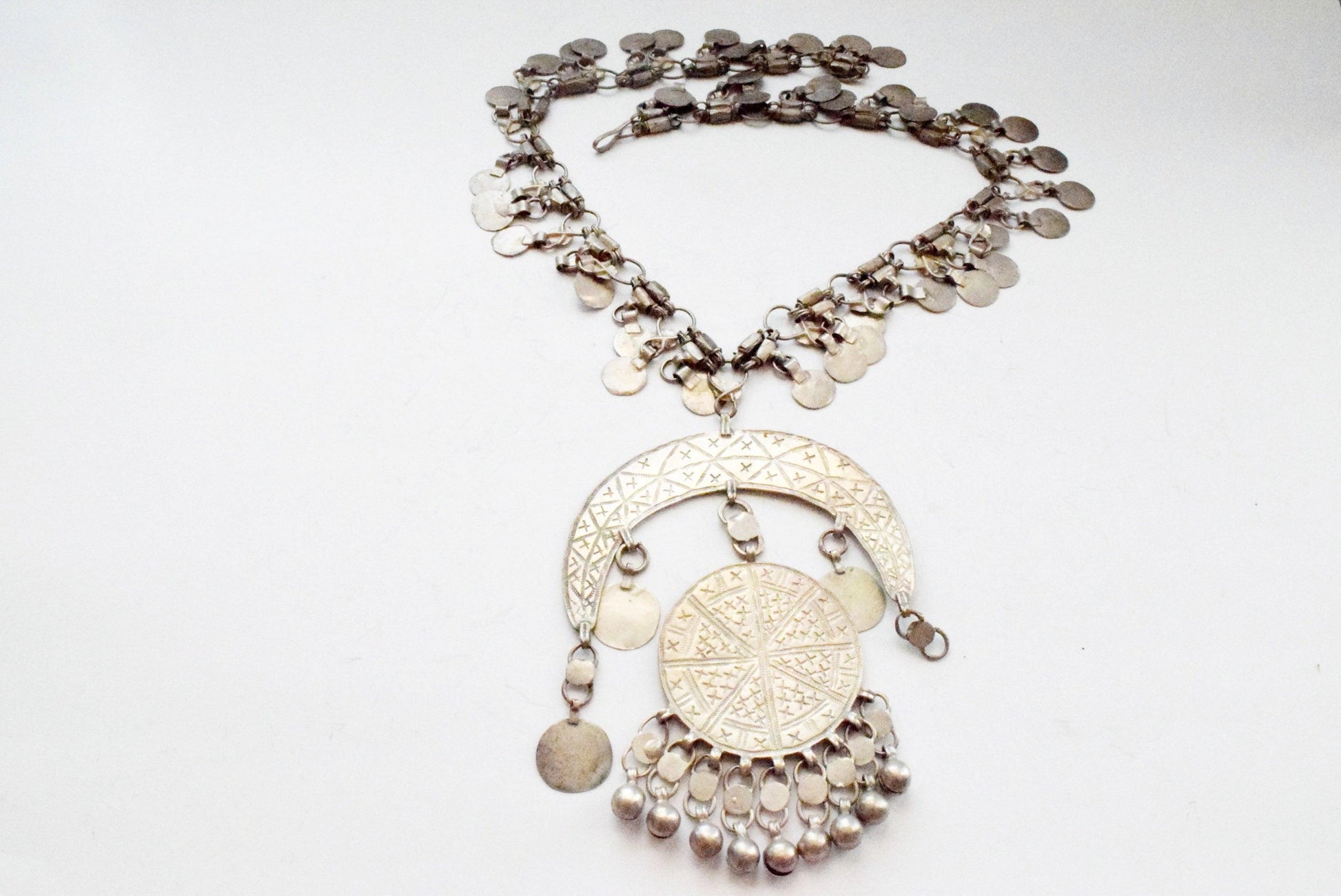 Vintage Silver Egyptian Zar Necklace - Anteeka