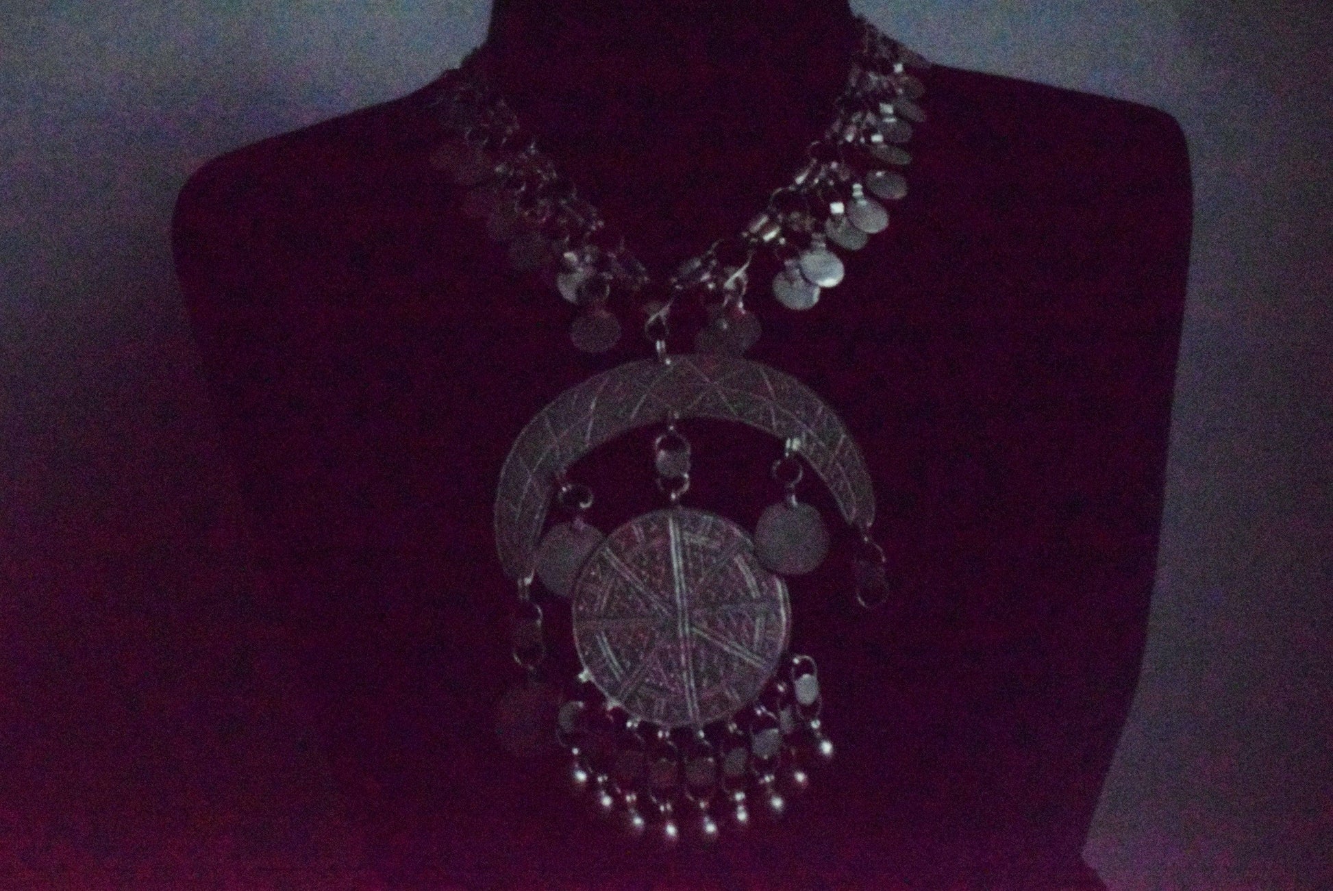 Vintage Silver Egyptian Zar Necklace - Anteeka