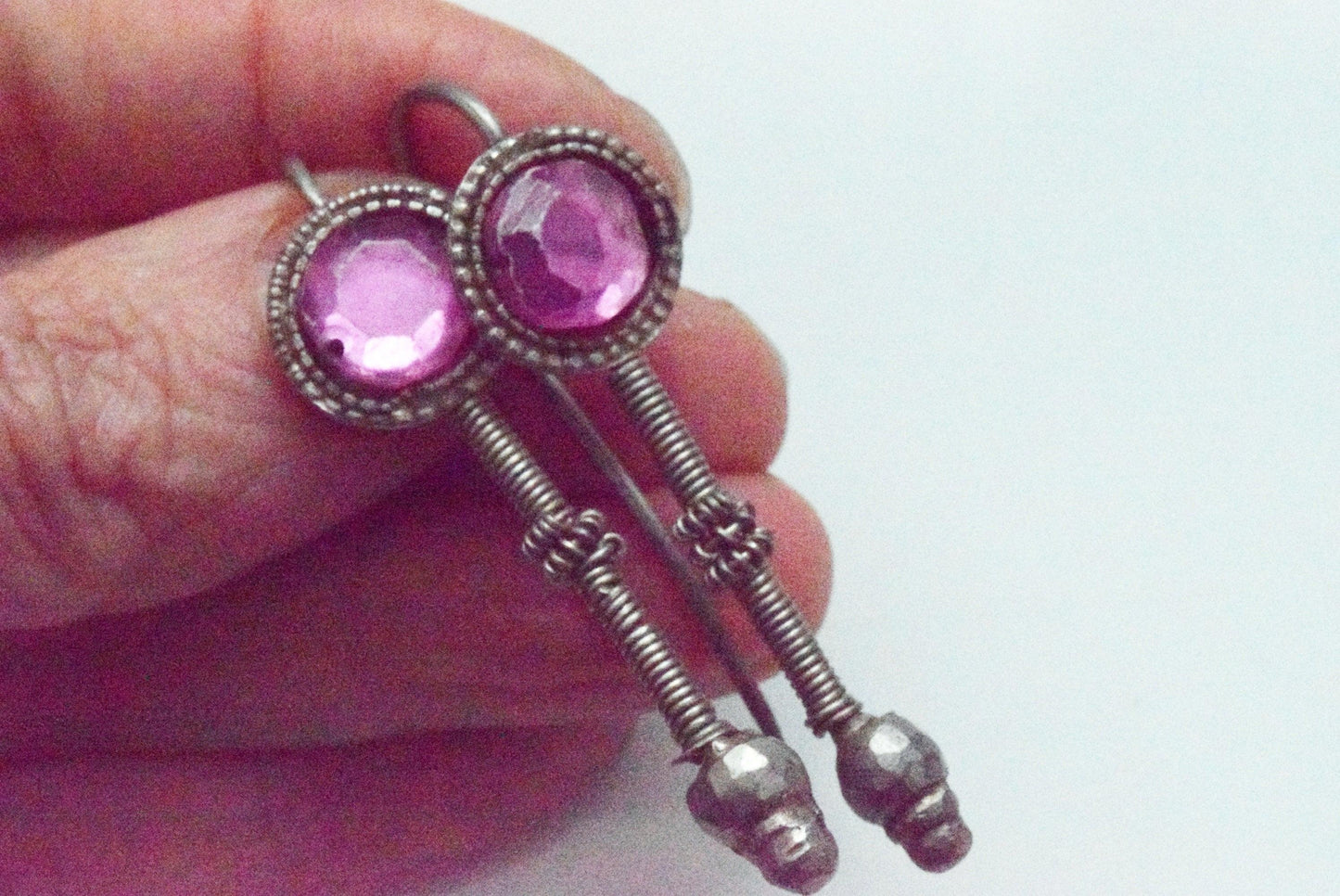 Vintage Silver Gujarat Indian Tribal Earrings - Anteeka