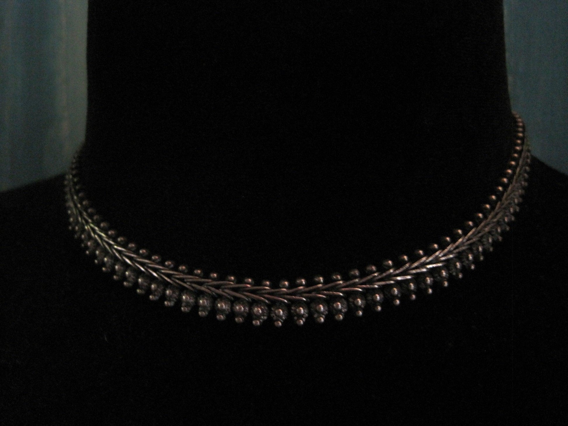 Vintage Silver Indian Choker Necklace - Anteeka