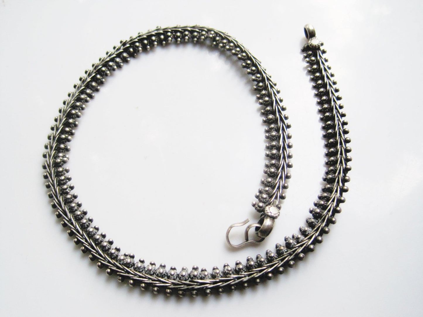 Vintage Silver Indian Choker Necklace - Anteeka