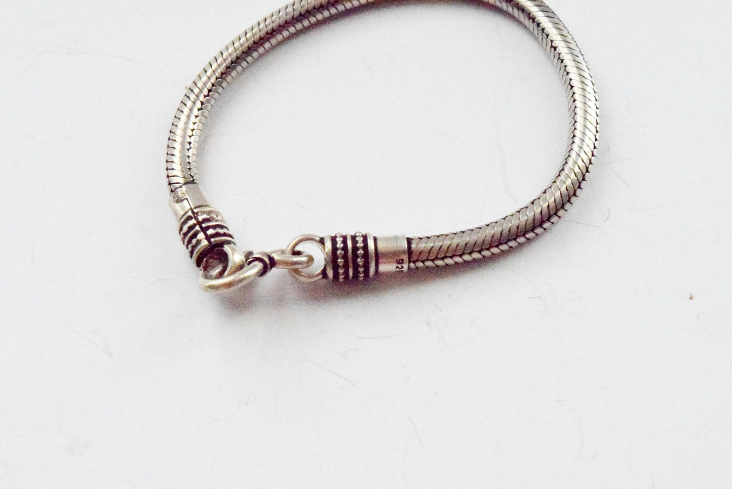 Vintage Silver Indian Snake Chain Bracelet - Anteeka