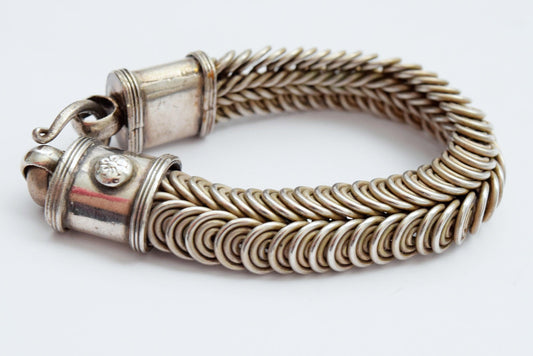 Vintage Silver Indian Twisted Wire Bracelet - Anteeka