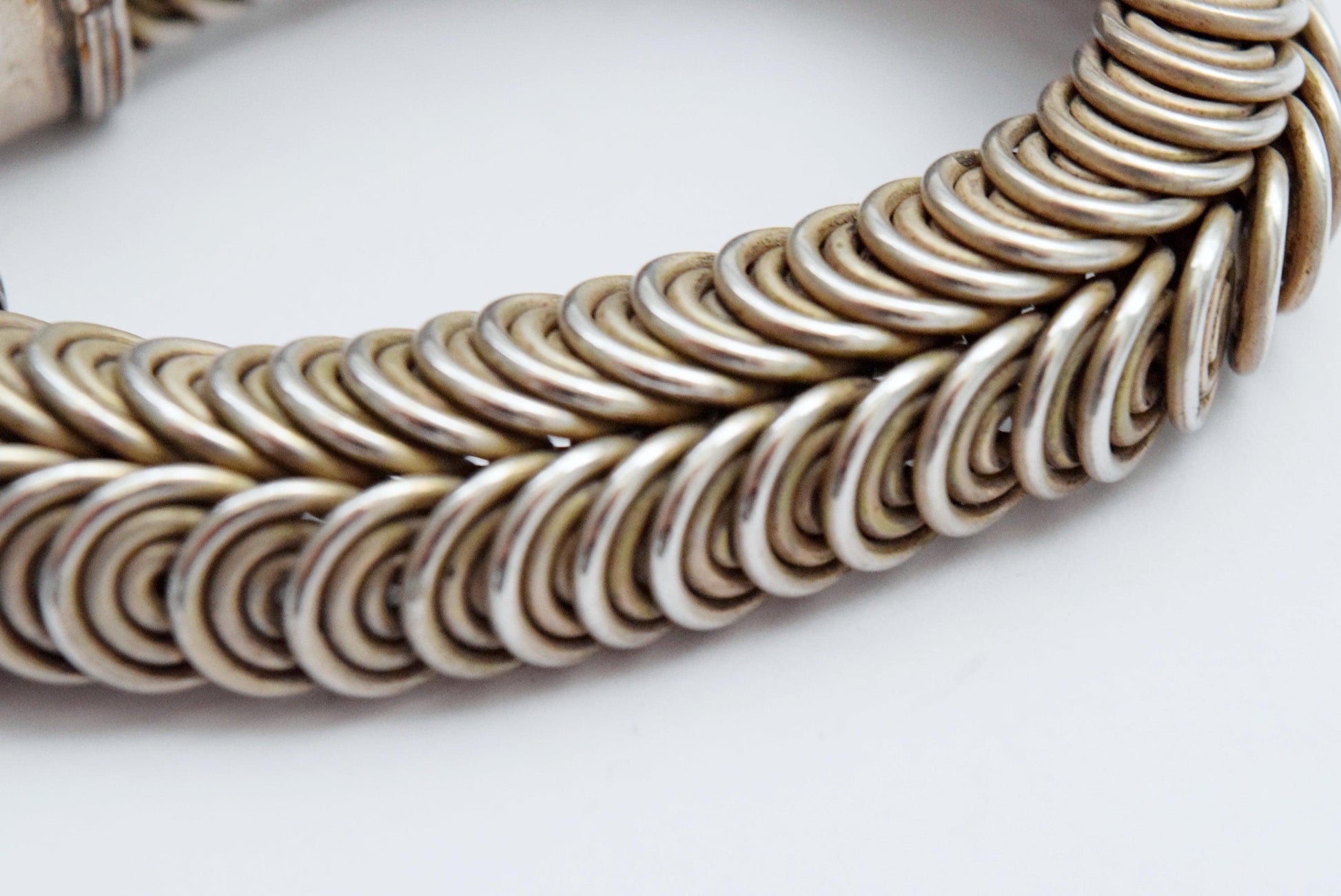 Vintage Silver Indian Twisted Wire Bracelet - Anteeka
