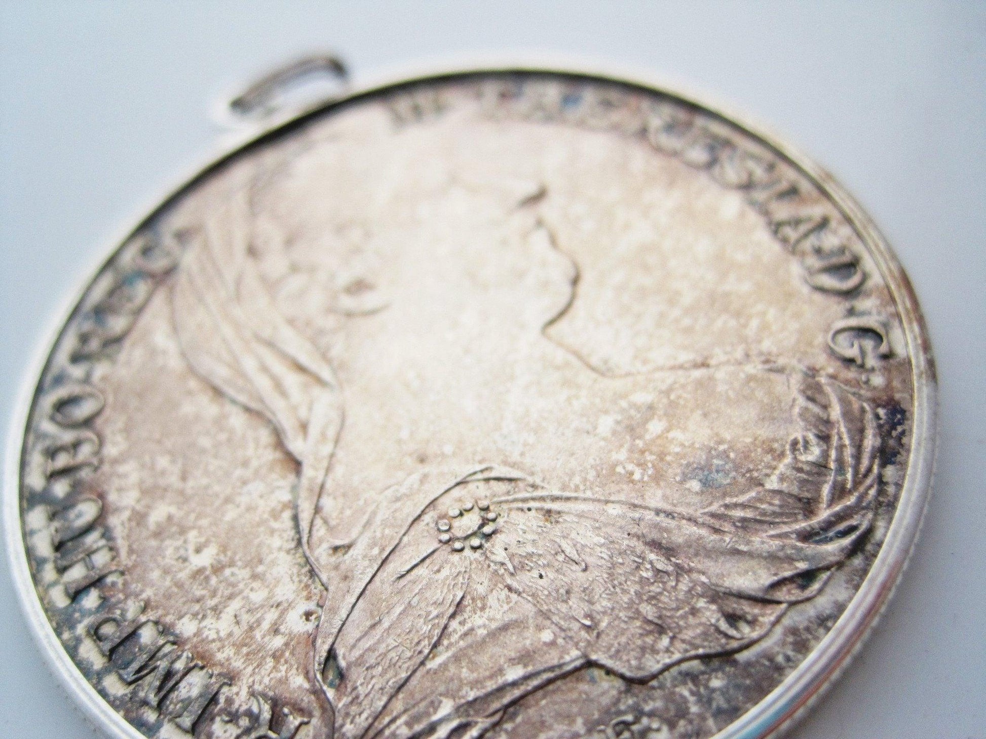 Vintage Silver Maria Theresa Thaler Coin Pendant - Anteeka