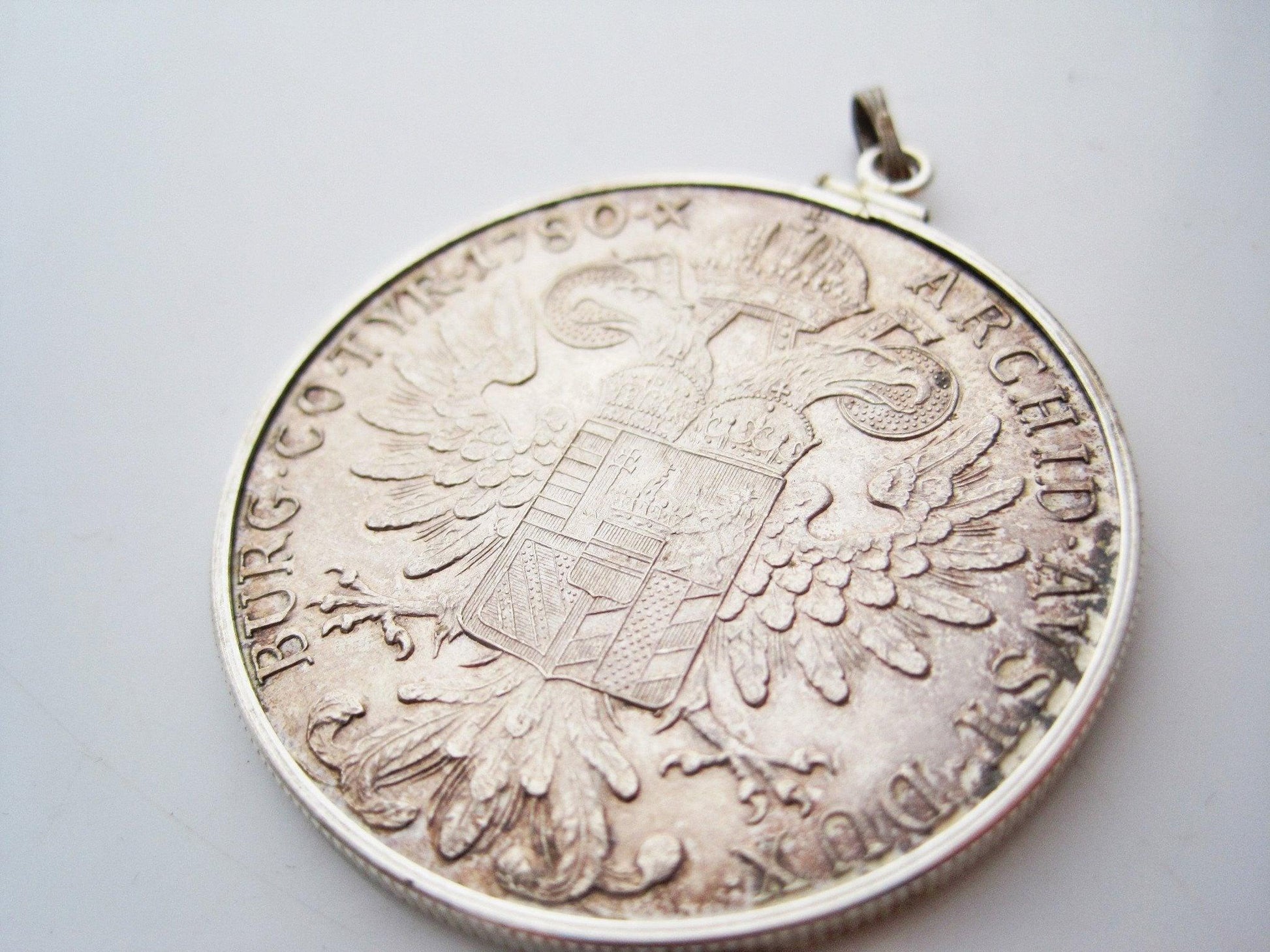 Vintage Silver Maria Theresa Thaler Coin Pendant - Anteeka