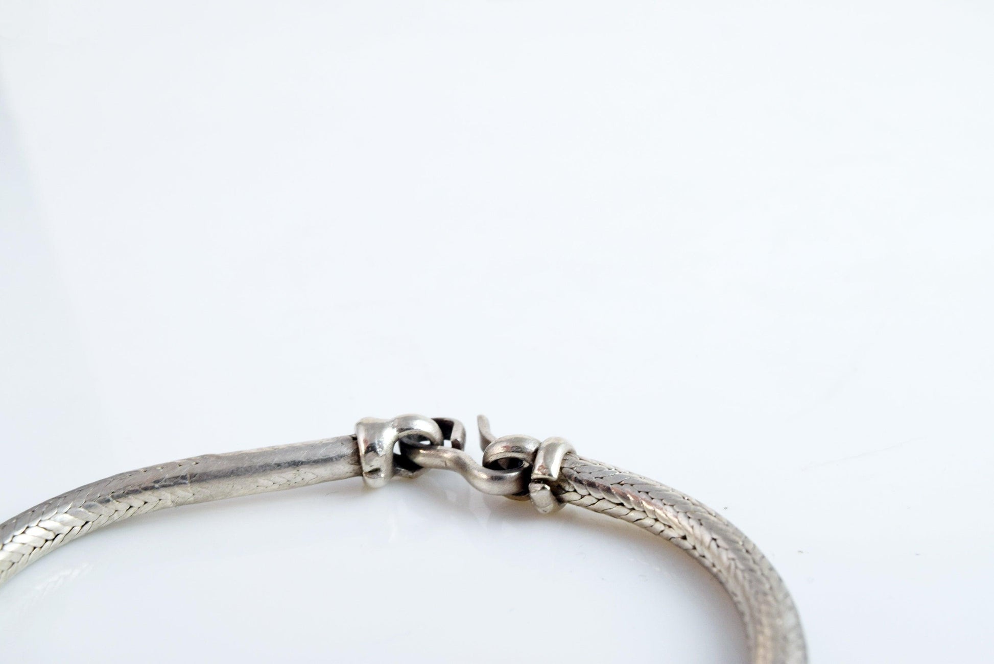 Vintage Silver Snake Chain Bracelet from Indonesia - Anteeka