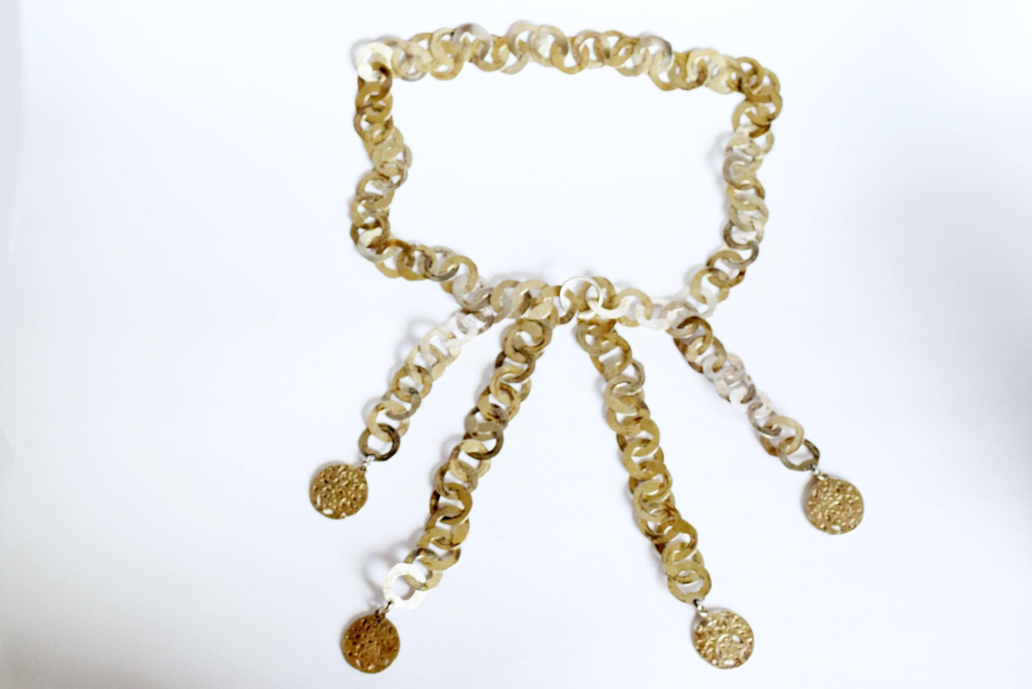ON HOLD - Vintage Silver Tunisian Rihana Chain Necklace with Berber Pendants - Anteeka