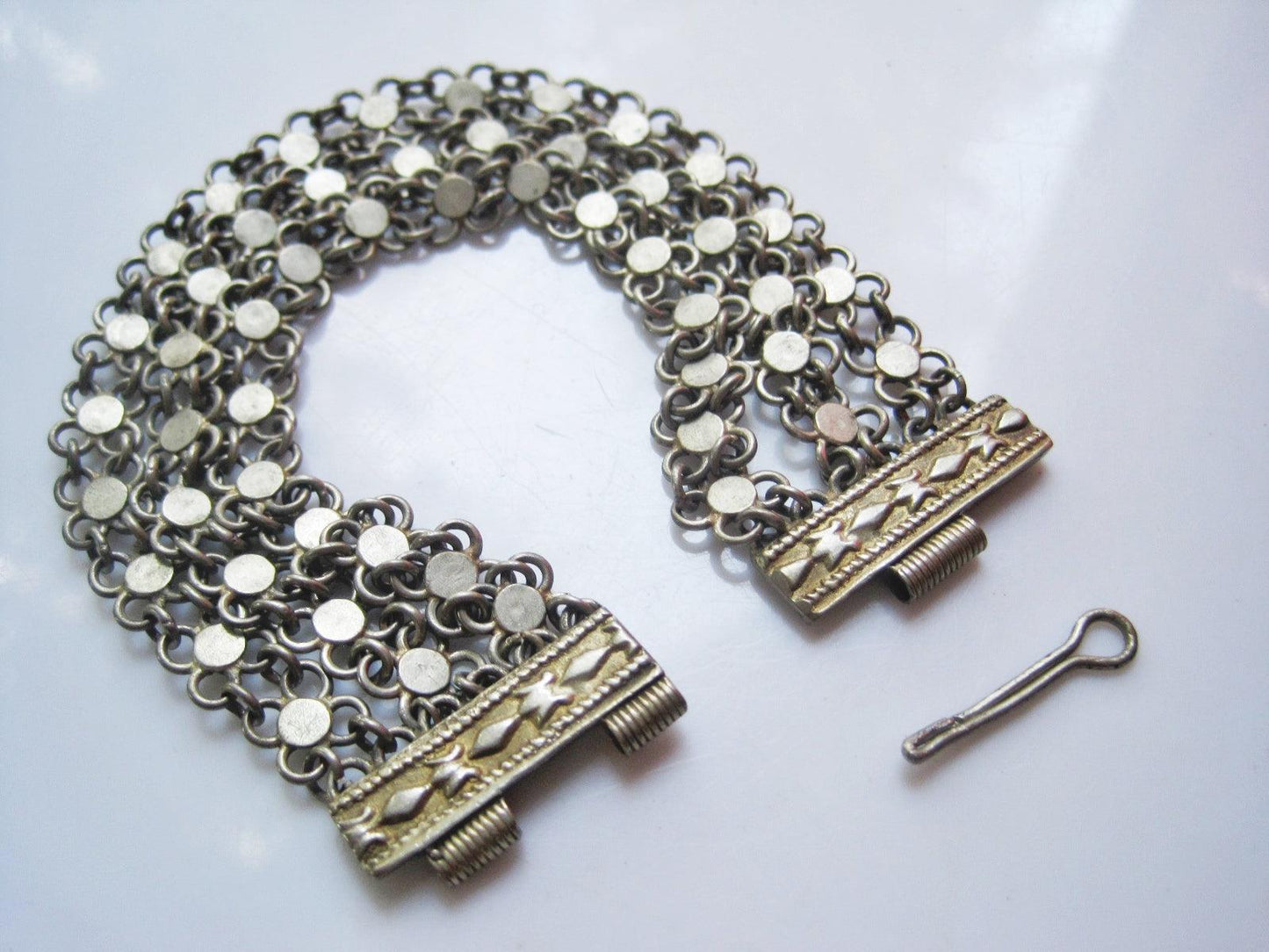 Vintage Silver Turkish Link Bracelet - Anteeka