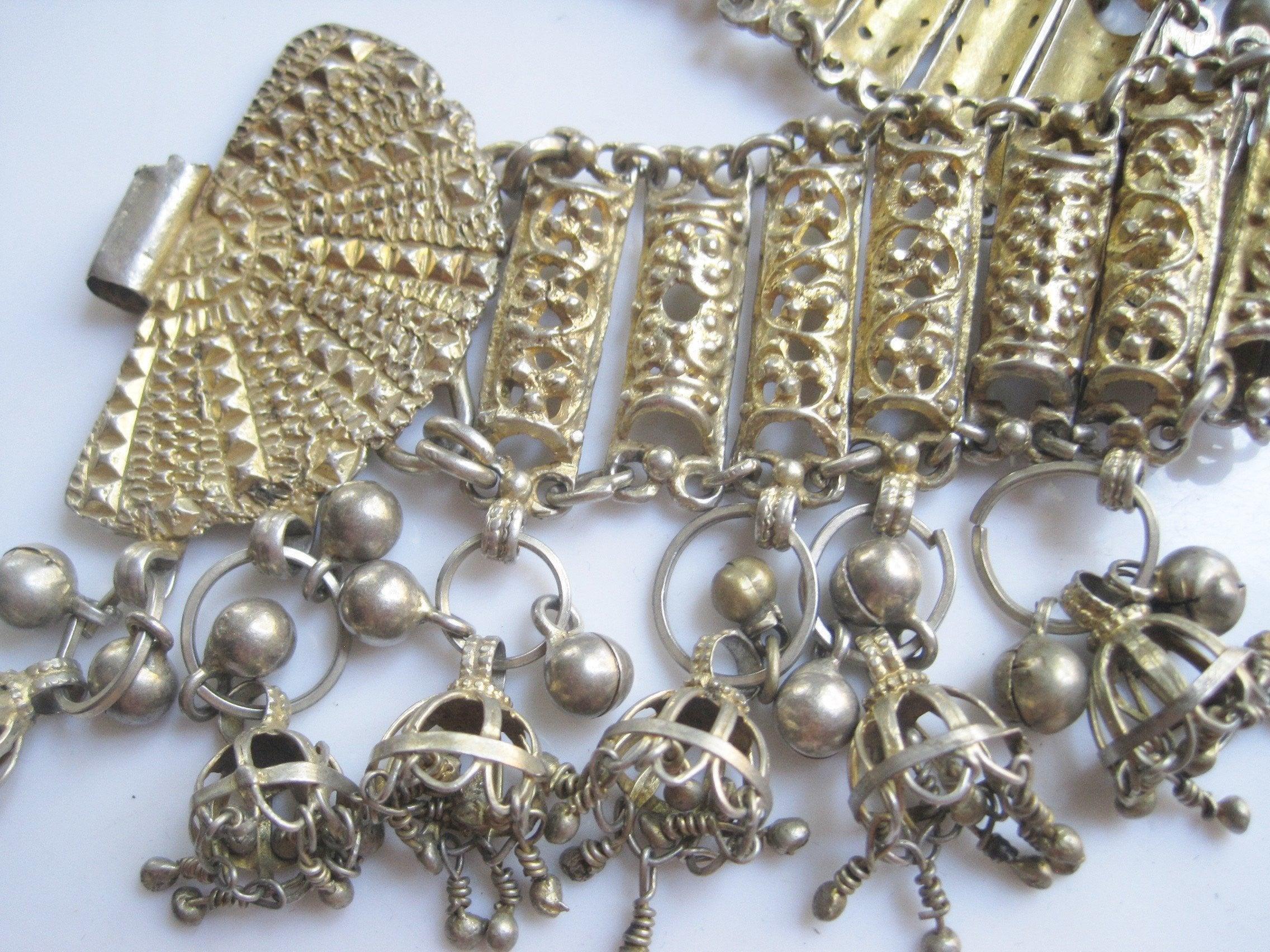 Vintage Silver Yemeni Belt with Gold Gilt – Anteeka