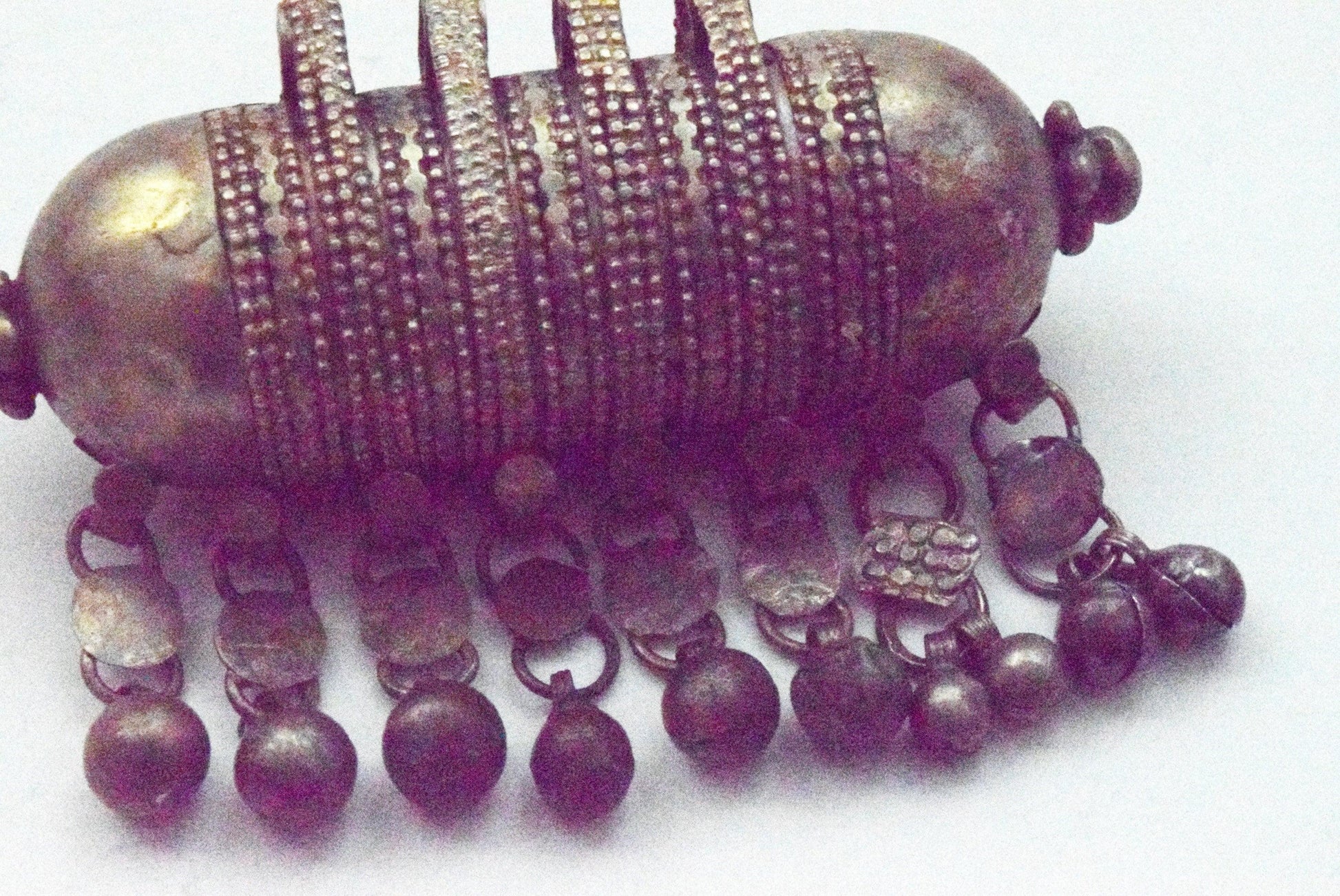 Vintage Silver Yemeni Cylindrical Amulet Box Pendant - Anteeka