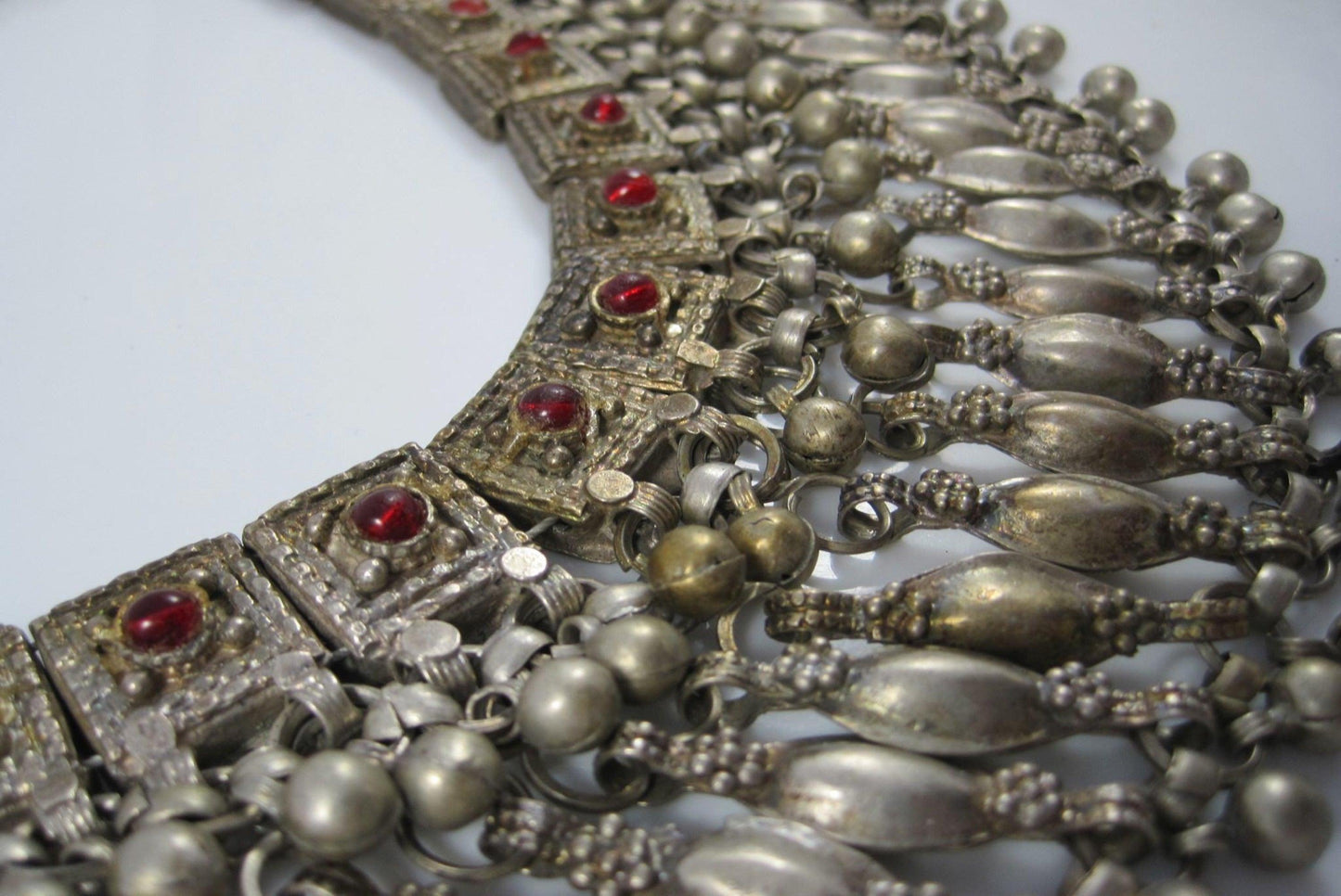 Vintage Silver Yemeni Labba Bib Necklace - Anteeka