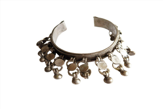 Vintage Silver Zar Egyptian Bracelet with Dangles - Anteeka