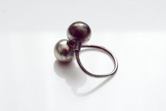 Vintage Sterling Mexican Bypass Ball Ring - Anteeka