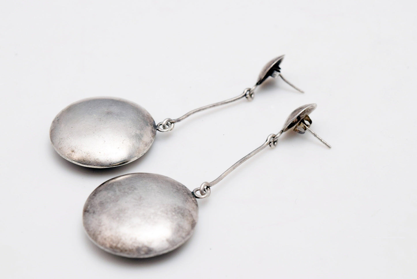 Vintage Sterling Silver Pendulum Earrings from Bali - Anteeka