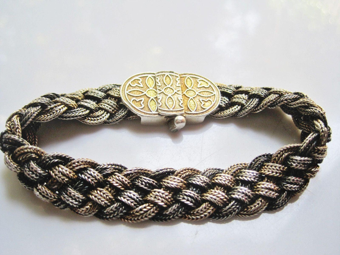 braided silver bracelet