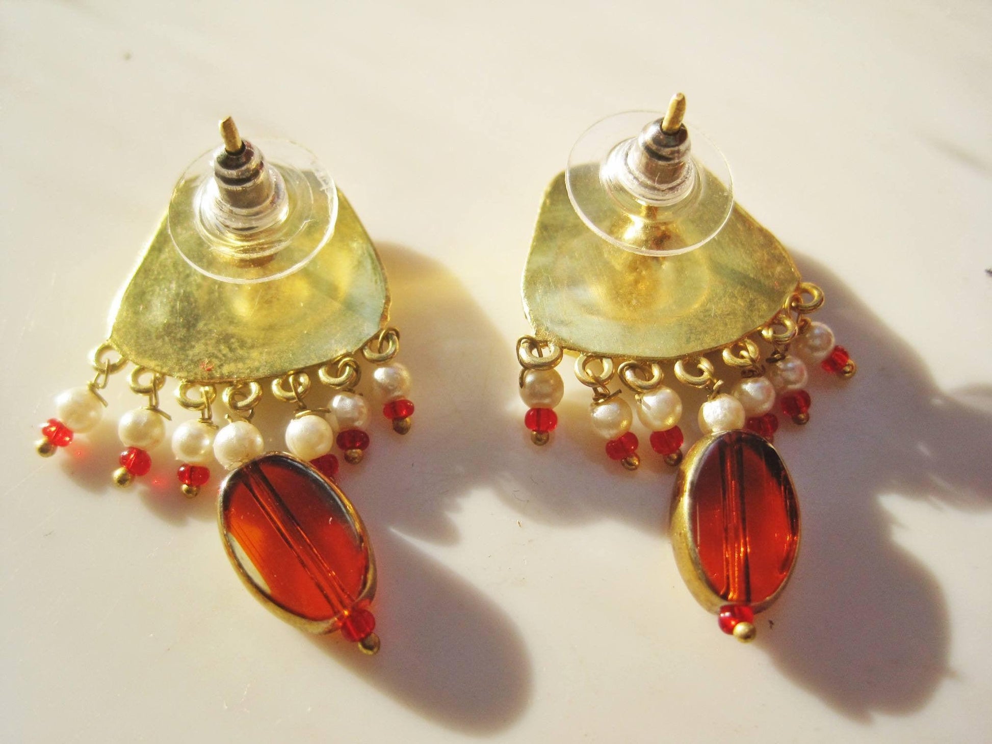gold plated silver indian earrings