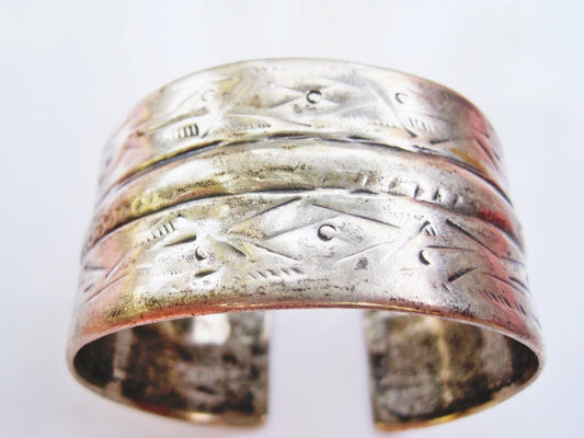 tunisian silver cuff