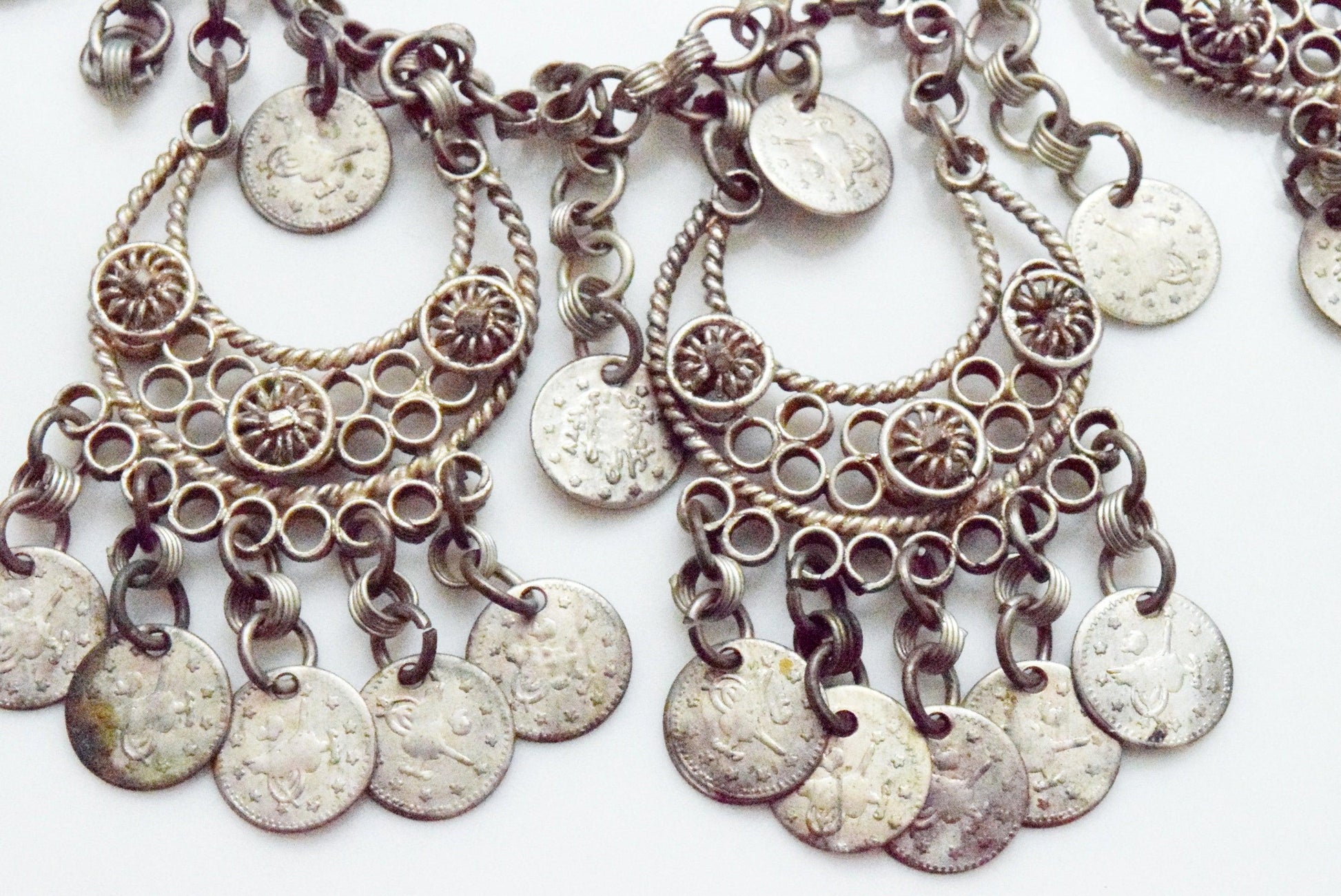 Vintage Turkish Folk Necklace with Faux Coins - Anteeka