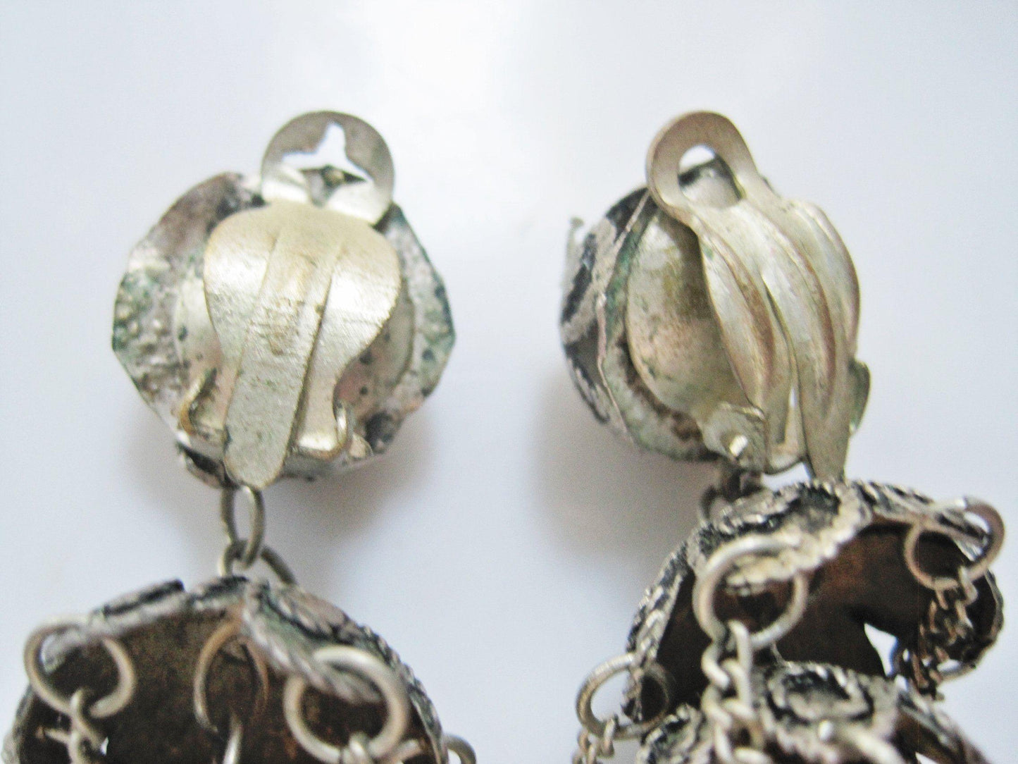 silver clip on earrings