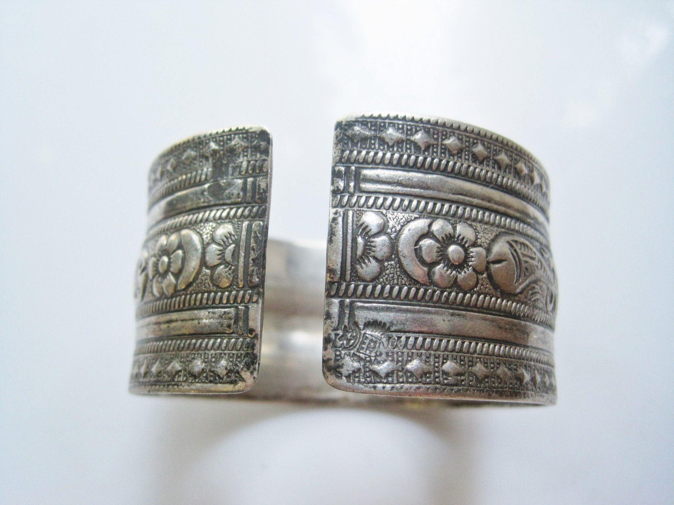 Vintage Wide Silver Berber Cuff – Anteeka