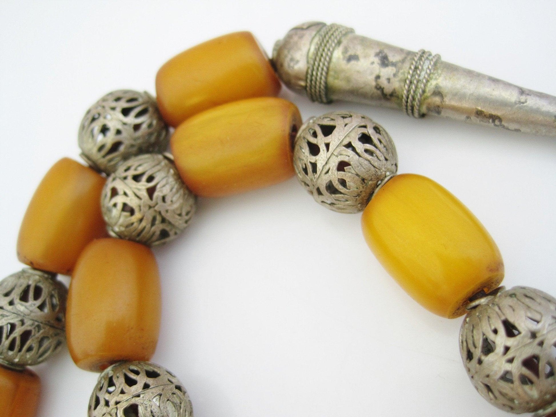amber bakelite beads