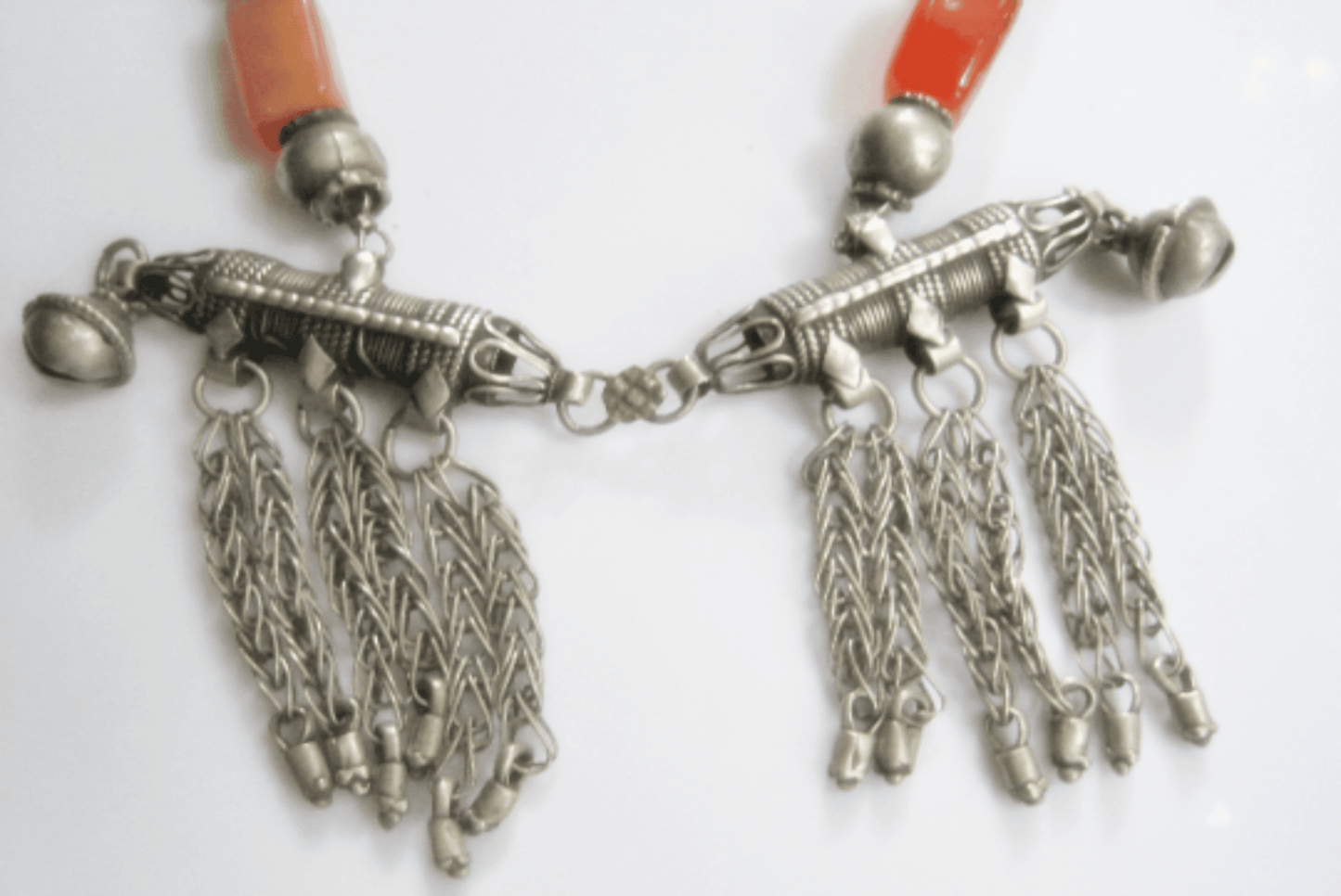 Vintage Yemeni Bedouin Double Hirz Necklace with Agate Beads - Anteeka