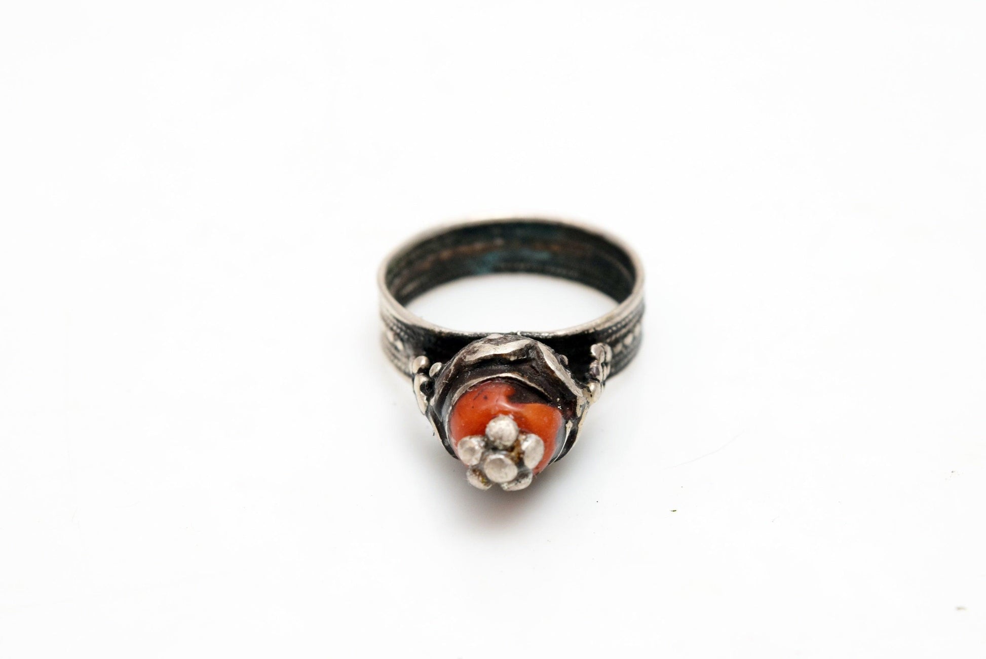 silver coral ring