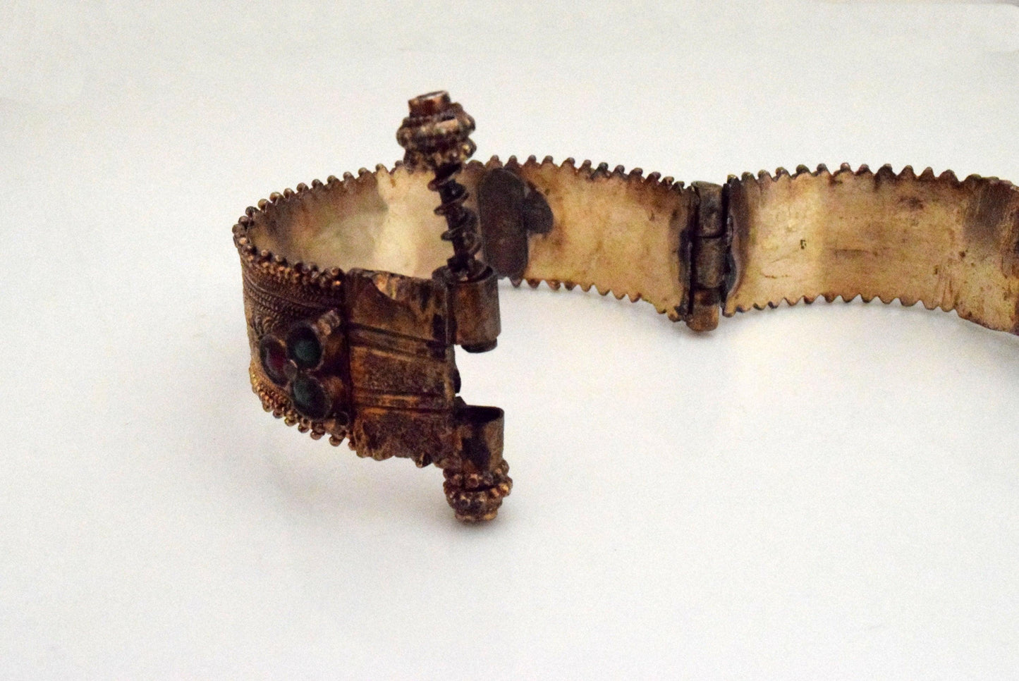 Yemeni Style Gold Gilt Silver Bracelet with Defects - Anteeka